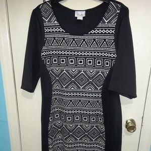 Chesley  Black and white Color block Dress